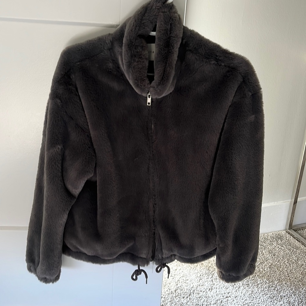 Gray Faux Fur Jacket